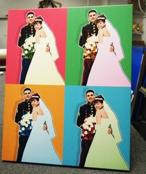 Warhol style 4 panel - couples- Gallery Wrap Stretched Canvas